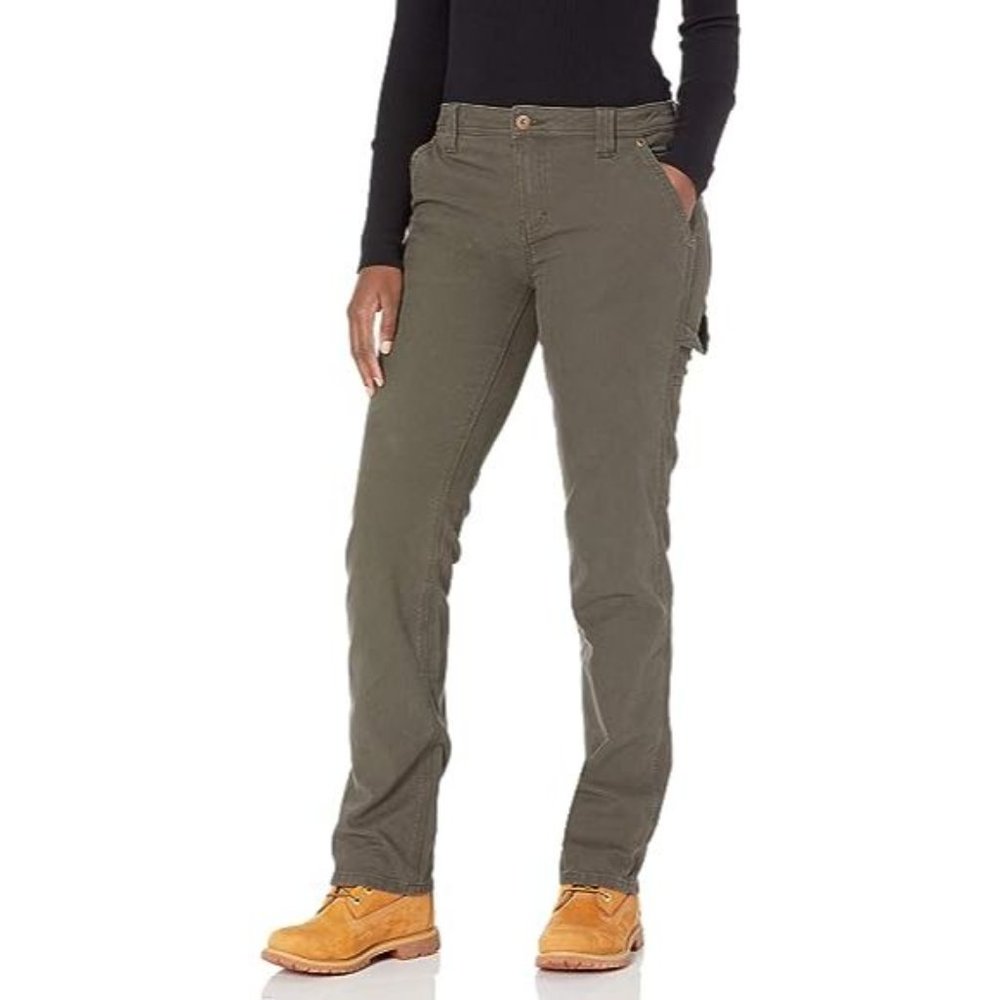 Dickies dark green Women's Stretch Carpenter pants Relaxed fit NWT size 2 REG